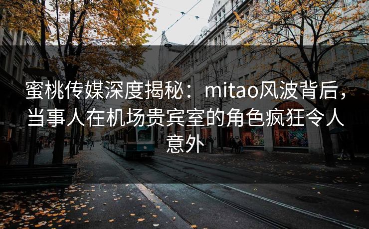 蜜桃传媒深度揭秘：mitao风波背后，当事人在机场贵宾室的角色疯狂令人意外