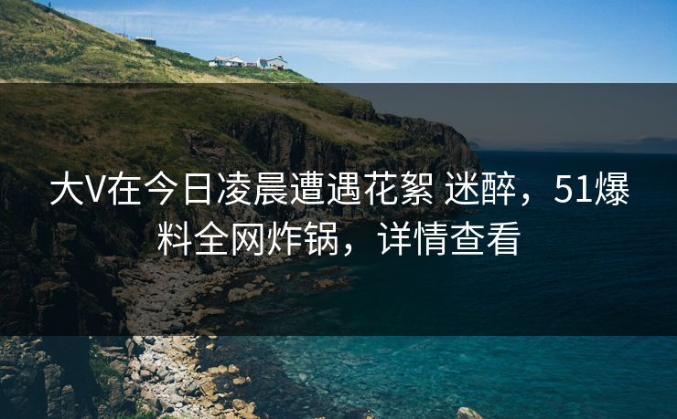 大V在今日凌晨遭遇花絮 迷醉,51爆料全网炸锅,详情查看 大V在今日凌晨遭遇花絮 迷醉,51爆料全网炸锅,详情查看